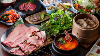 Homma Chiniku Kurabu Tambee - 牛タンと自家製韓国料理に舌鼓　たんべえコース