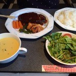 Masaoka - ハンバーグステーキ定食（850円）_2014年2月