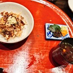 なかむら - 天丼とお味噌汁、香の物