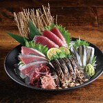 Assortment of four types of Kyushu sashimi