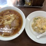 中華そば一力 - ラーメン+半チャーハン@950