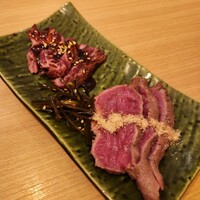 出汁しゃぶおばんざい おかか 市ヶ谷 - 低温調理刺身し、ハラミ、タン