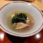 銀座 しのはら - 蛤と蕗の薹胡麻豆腐の鍋