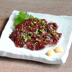 horse liver sashimi