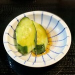そば処 奥沢 - 胡瓜の漬物