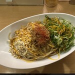 濃厚鶏そば 葵 - 汁なし担々麺＋九条ネギトッピング