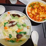麒麟菜館  - 海鮮丼と麻婆ラーメン