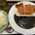 松乃家 - 料理写真:「松のやのロースかつ黒カレー」790円也「ライス大盛り」100円也「千切りキャベツ」80円也。税込。