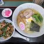 支那そば 大陸 - 支那そば+レバニラ丼(日替わりセット) ¥780