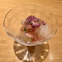 鮨 しお津 - ホワイトアスパラと鯛の酒盗