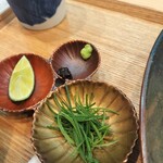 飯田商店 - 薬味（わさび、味噌、ネギ、柑橘）