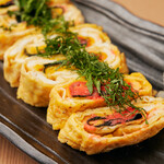 Specialty: Mentaiko tamagoyaki (egg roll) made in a stone pot