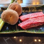 本店山科 - 本日の焼野菜と近江牛ステーキ