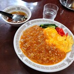 中華 銀座亭 - マーボー春雨丼（ライス少なめ）、スープ