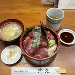 悠久 - まぐろ丼2480円、全体図