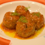 Sicilian-style sardine dumplings simmered in tomato sauce