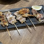九州炭火酒場 ばってん - 焼き鳥(皮/豚バラ/手羽先/ねぎま)
