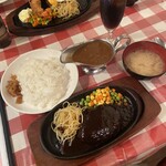 キッチンドナルド - ハンバーグステーキと自家製カレーライスのセット