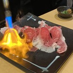 彩屋 - ブリスケ炙り寿司