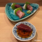小料理屋 菜の花 - 近海まぐろ三種盛