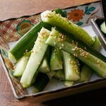 Seared cucumber with syomp miso