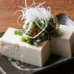 Cold tofu with green onion and salt sauce