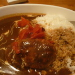 アルバトロス - ハンバーグカレー大盛（フクシン漬をかけて）