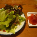 アルバトロス - 付いてくるサラダ、フクシン漬