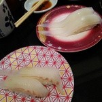 回し寿司 活 活美登利 - 寒びらめとヤリイカ