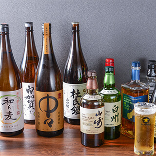 Cheers with a cold drink! A wide selection of alcoholic drinks to complement Teppan-yaki