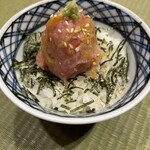 らーめん 鴨to葱 - トロたく丼（小）