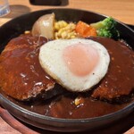 hamba-gusute-kisemmonnomise - デミたまハンバーグステーキ(ダブル) ¥1430