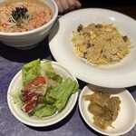 シャンハイ ファン ダイニング 楼蘭 - 叉焼炒飯&担々麺セット