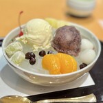 京・茶房 TSURU - クリームあんみつ（税込み１１５５円）