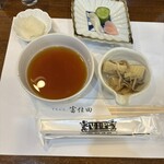 てんぷら 富仕田 - 天つゆ、小鉢、漬物