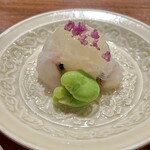 明寂 - 穴子のとも和え　石巻産伝助穴子とのれそれの酢味噌和え　そら豆