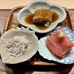 明寂 - 漬け鮪　煮穴子　山椒じゃこ