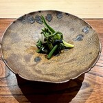 明寂 - １２種山菜の煮浸し　鰹と昆布の出汁で全て別々に炊いたもの