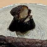 明寂 - 子持ちヤリイカと会津ホワイトアスパラの炭揚げ　衣に米粉カリッと