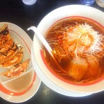 中華そば 幸楽苑 - ねぎラーメン ＋ ギョーザ