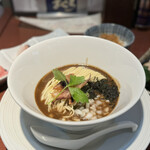 酒肴場 屯 - 【限定】濃厚烏賊煮干し蕎麦¥1500（トッピング別皿）