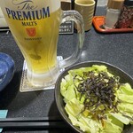 三酉屋 - ビール　お通し