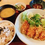 瓦そば すずめ - ささみのサクサク揚げ定食