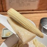 銀座 篝 - ヤングコーン・筍(鶏白湯soba)