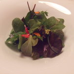 アコルドゥ - 「焼き野菜と生野菜、新芽と葉、花、天然ものと栽培もの」　スープをかける前