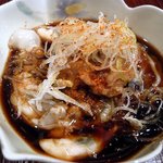 十割そば　きらく - 最初の一品は酢ガキです。牡蠣の季節になってきましたね。プリプリの牡蠣が沢山入っていましたよ。