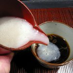 十割そば　きらく - そば湯です。濃厚なそば湯なんですよ。この、そば湯を出すためにだけ特別に作っているんです。