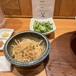 Ginza Kagari - このネギね｡200円もするの｡少し乾いているのだけれど、熟成させてあるのかな｡