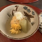 Shokusai Kanade - 桜エビのガンモ　ウニとフキ