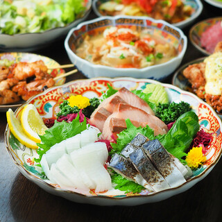 제철 생선, 조림, 꼬치구이 등 대중 술집에서 인기의 연회 코스가 인기!